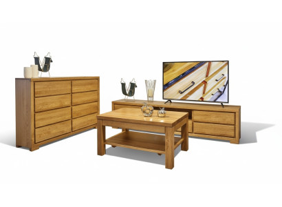 Woonkamer houten meubelset Massief dressoir dressoir salontafel rtv 3-delige set Nieuw