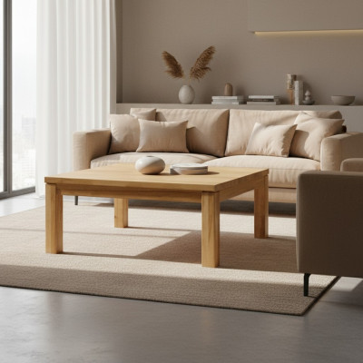 Bijzettafel salontafel Echt hout Massief meubel Eik 100x70 cm Nieuw Tafels