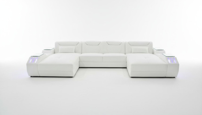 Leren hoekbank U-vormige bank Moderne bank Hoekbank Zachte woonkamer design
