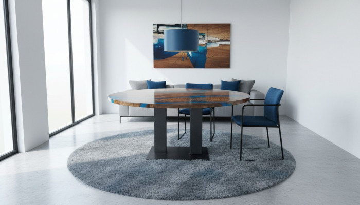Ronde eettafel River Table Echt hout Riviertafel 150 cm Tafels Epoxyhars