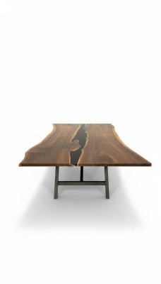 Riviertafel Eettafel Riviertafel Massief 240x100 Epoxyhars Zee Waterval
