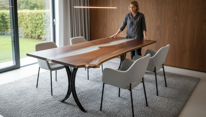 Eettafel Rivierwater Echt hout Riviertafel 220x110 Tafels