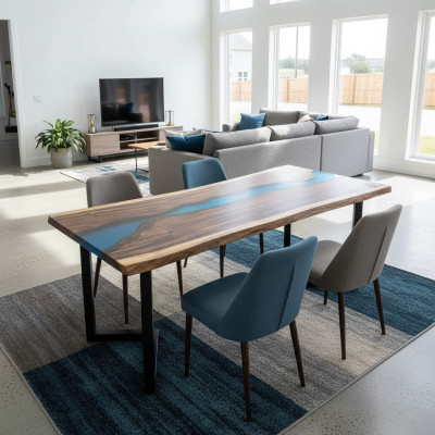 Epoxihars salontafel River Table Echt hout massief tafels 120x60