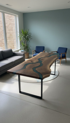 Eettafel River Table Echt Hout Decor Riviertafel Massief Epoxyhars Tafels