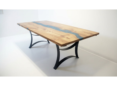 Tafel eettafel tafels hars epoxy massieve designmeubels 240x100 echt hout epoxy