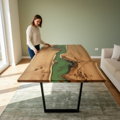 Eettafel Zee Water Rivier Echt hout Riviertafel 200x90 Tafels
