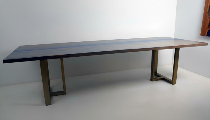 Epoxiehars Eettafel River Table Echt hout Massief Decoratie Tafels 220x100