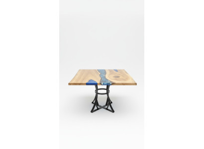Eettafel River Table Echt Hout Riviertafel 110x110 Massieve Tafels