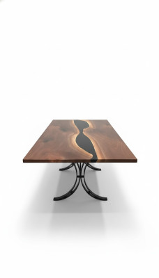 Epoxihars Eettafel River Table Echt hout Massieve tafels 240x100 Riviertafel Nieuw