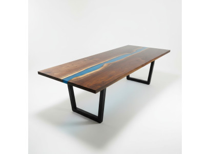 Epoxyhars Eettafel Riviertafel Massief 240x100 Riviertafel Nieuw Echt