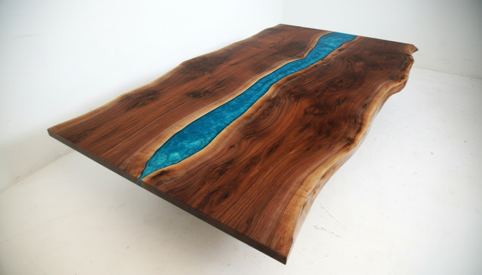 Riviertafel Eettafel Riviertafel Massief Decoratietafels 240x100 Epoxyhars Zee
