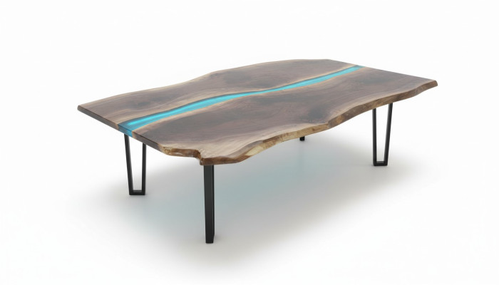 Tafel eettafel tafels epoxyhars epoxy massief design meubels 240x100 echt hout