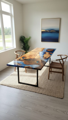 Eettafel Ontwerp Tafel Hars Moderne Tafels Zee Rivier Meubels 220x90 Epoxy Oceaan