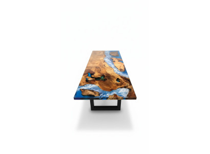 Eettafel Ontwerp Tafel Hars Moderne Tafels Zee Rivier Meubels 220x90 Epoxy Oceaan