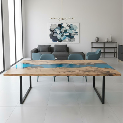 Rivier Tafels Eettafel Ontwerp Tafel Moderne Meubels 220x100 Epoxy Hars Oceaan Zee