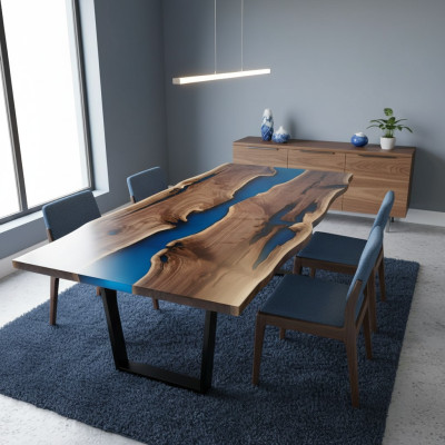 Rivier Tafels Eettafel Ontwerp Tafel Moderne Zee Meubels 220x90 Epoxy Hars Oceaan