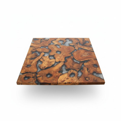 Epoxihars eettafel echt massief houten meubels waterval epoxy tafel 100x100