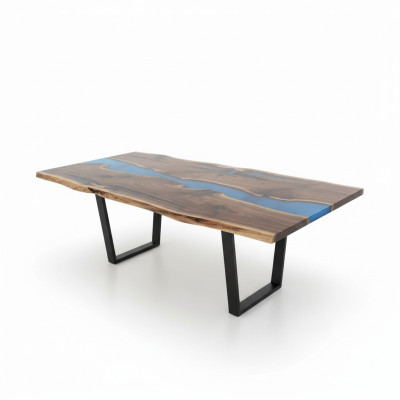 Tafel eettafel tafels epoxyhars epoxy echt hout massief ontwerp meubels 240x100