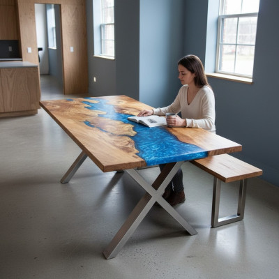 Salontafel River Table Echt Hout Riviertafel 120x90 Massieve Tafels