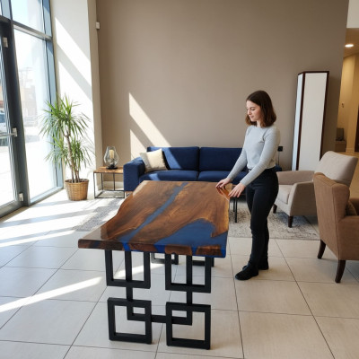 Salontafel Blue River Table Echt hout Riviertafel 140x80 Tafels