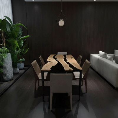 Salontafel Black River Table Echt Hout Riviertafel 220x90 Tafels Epoxyhars Nieuw