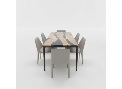 Salontafel Black River Table Echt Hout Riviertafel 220x90 Tafels Epoxyhars Nieuw