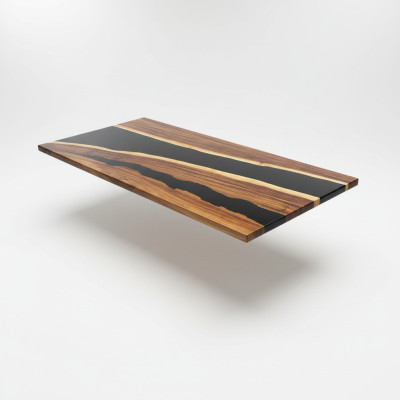 Epoxihars eettafel echt massief houten meubels watervalt epoxytafel 200x90 Nieuw