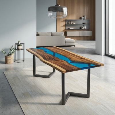 Bijzettafel Epoxyhars Tafel Salontafel Handgemaakte salontafel 120x60cm