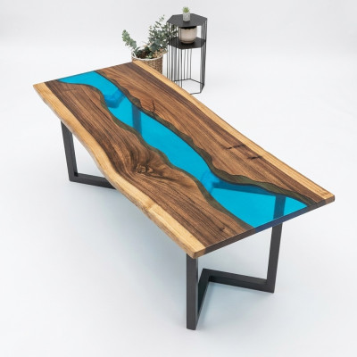 Bijzettafel Epoxyhars Tafel Salontafel Handgemaakte salontafel 120x60cm