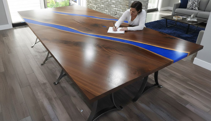 Houten tafel eetkamer epoxyhars meubels conferentietafel epoxyhars giet hars nieuw