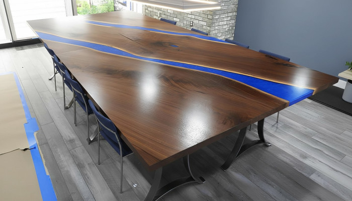 Houten tafel eetkamer epoxyhars meubels conferentietafel epoxyhars giet hars nieuw