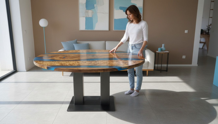 Massieve eettafel Ronde tafel Epoxy hars meubelen Waterval riviertafels Meubels