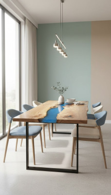 Epoxihars eettafel echt massief houten meubels waterval epoxytafel Nieuw 200x90