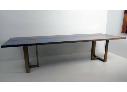 Tafel epoxyhars eettafel echt hout massief meubilair waterval epoxy giethars