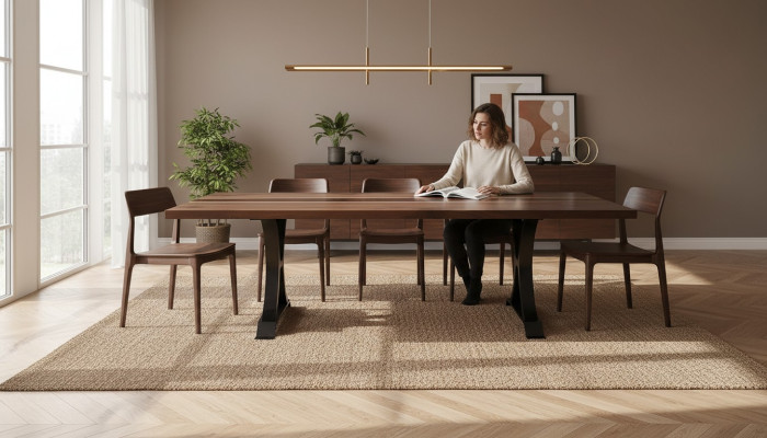 Epoxihars Eettafel Echt hout Massief meubels Waterfal Epoxy tafel 240x100cm
