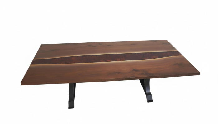 Epoxihars Eettafel Echt hout Massief meubels Waterfal Epoxy tafel 240x100cm