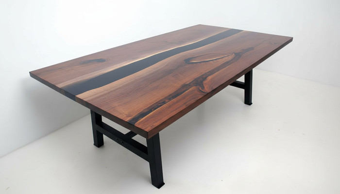 Eettafel watervaltafels epoxyhars echt hout massief meubilair epoxytafel nieuw