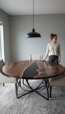 Tafel eettafel tabellen epoxyhars epoxy echt hout massief design meubels 150x150
