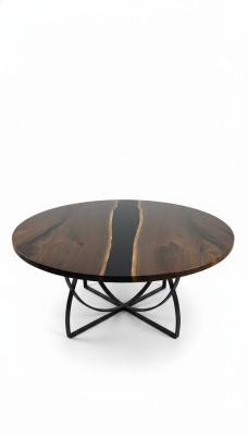 Tafel eettafel tabellen epoxyhars epoxy echt hout massief design meubels 150x150