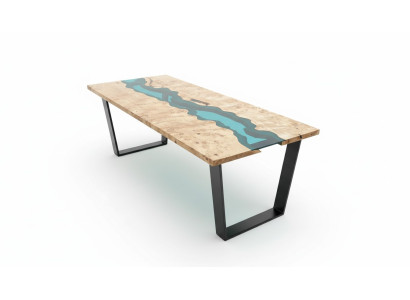 Tafels epoxyhars eettafel hout massief meubels epoxytafel giet hars waterval