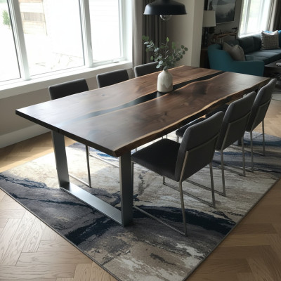 Tafel eettafel tafels epoxyhars epoxy echt hout massief design meubels 220x90