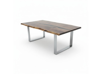 Tafel eettafel tafels epoxyhars epoxy echt hout massief design meubels 220x90