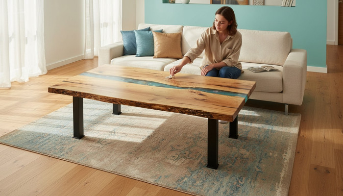Bijzettafel salontafel epoxy meubels ontwerperstafel epoxyhars tafels 120x70cm