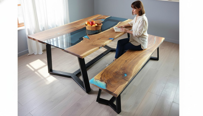 Ontwerp Tafel Bank Eettafel Keukentafel Woonkamertafels Banken Massief 2 delig nieuw.