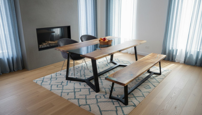 Ontwerp Tafel Bank Eettafel Keukentafel Woonkamertafels Banken Massief 2 delig nieuw.