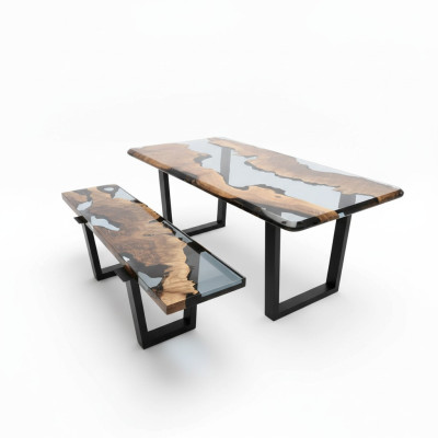 Eettafel Tafel Keukentafel Moderne Waterval Rivier Epoxyhars Meubels Nieuw Tafels