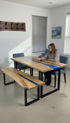 Ontwerp Tafel Bank Eettafel Keukentafels Woonkamertafels Massief 2-delig Nieuw Banken