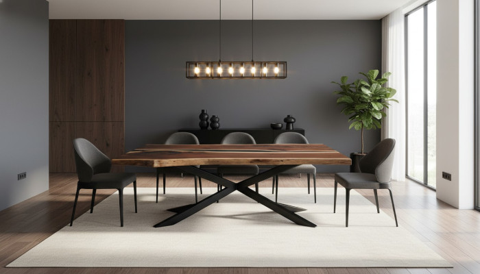 Epoxihars op maat gemaakt tafel Epoxy hars stroom Echt hout Prijs 1m² tafels