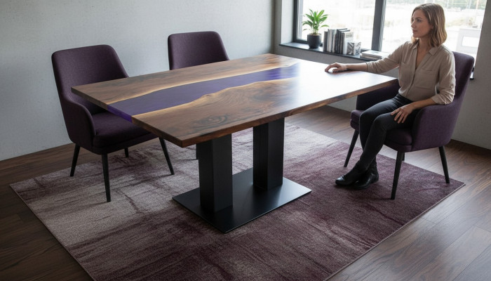 Tafel Epoxyhars Epoxyhars Rivier Echt Hout Prijs 1m² Tafels Op Maat