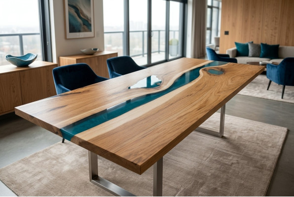 Luxe eettafel van echt hout Ontwerper Massieve tafels Eettafel